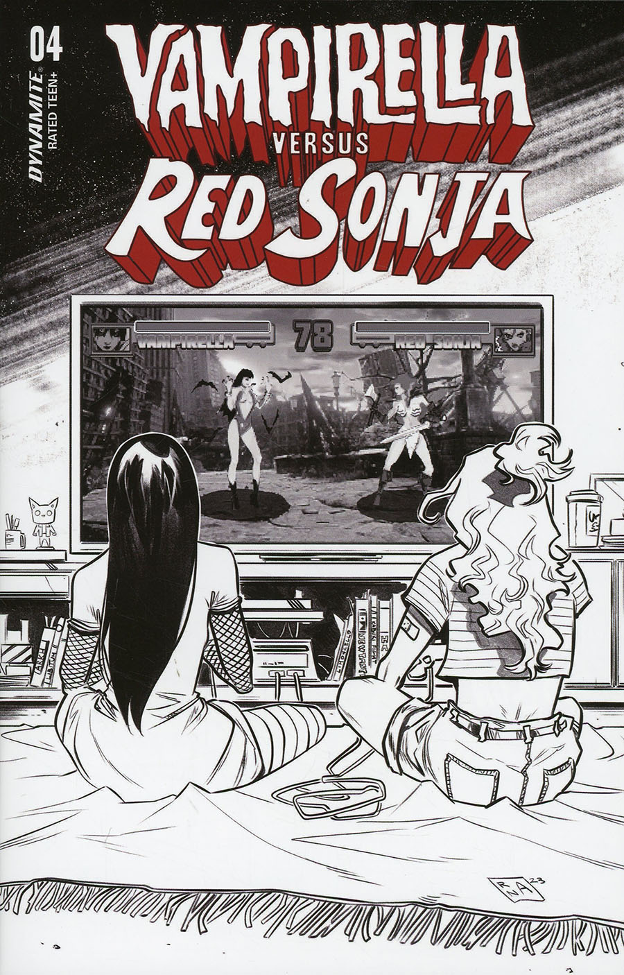 Vampirella vs Red Sonja #4 Cover O Incentive Alessandro Ranaldi Line Art Cover