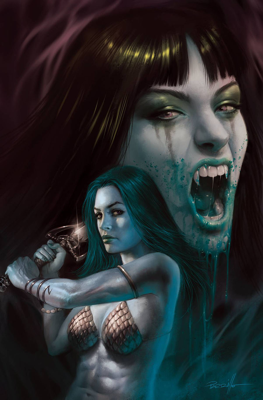 Vampirella vs Red Sonja #4 Cover Q Incentive Lucio Parrillo Ultraviolet Virgin Cover