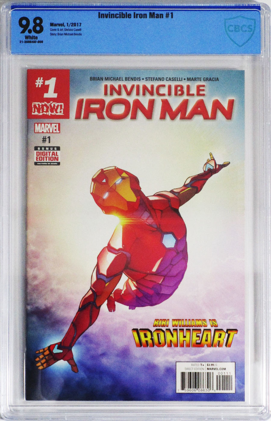 Invincible Iron Man Vol 3 #1 Cover P CBCS 9.8 1st Ptg Regular Stefano Caselli Cover (Marvel Now Tie-In) 