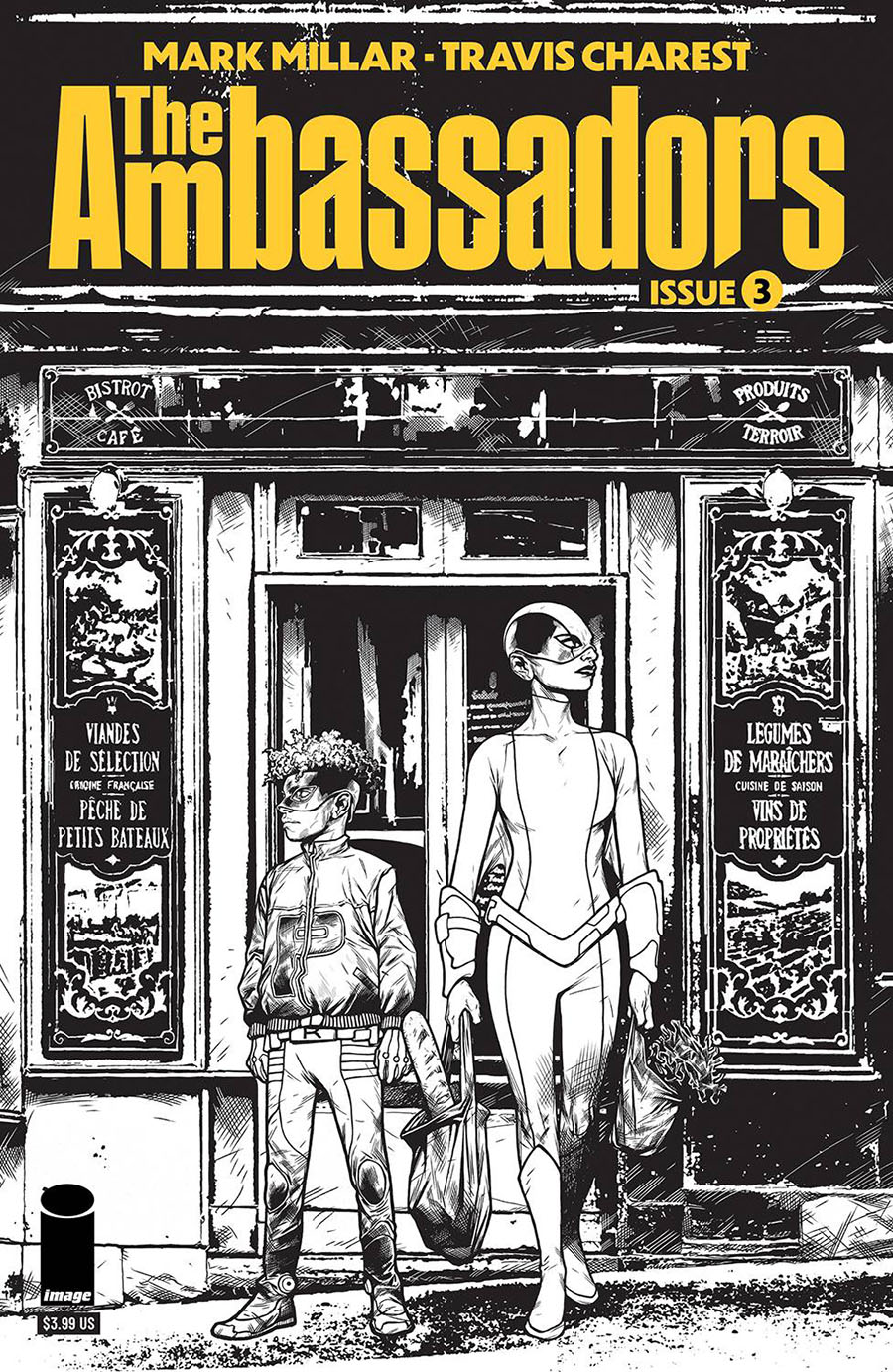 Ambassadors #3 Cover B Variant Travis Charest Black & White Cover