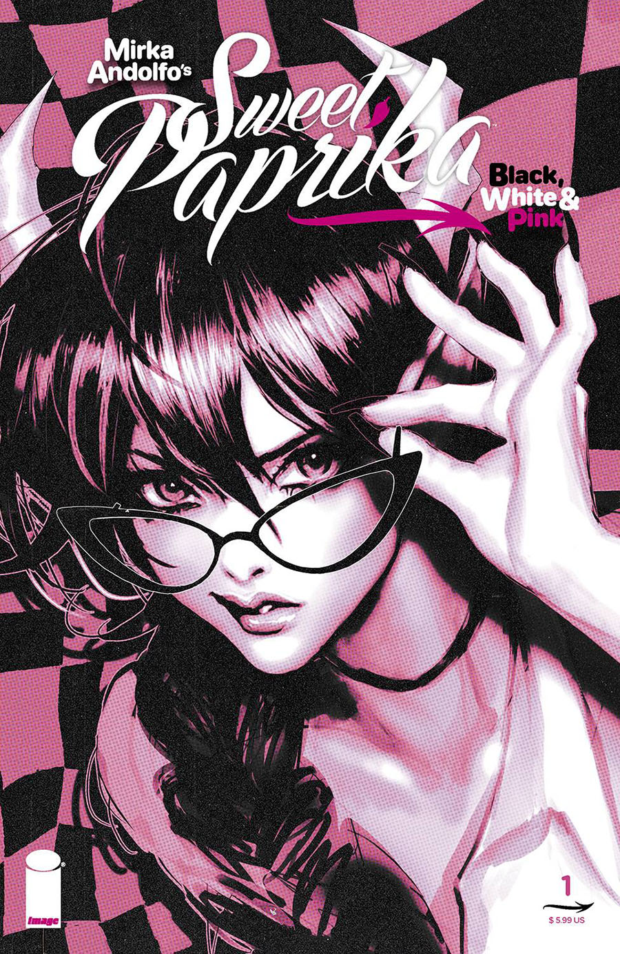 Mirka Andolfos Sweet Paprika Black White & Pink #1 Cover C Variant Sozomaika Cover