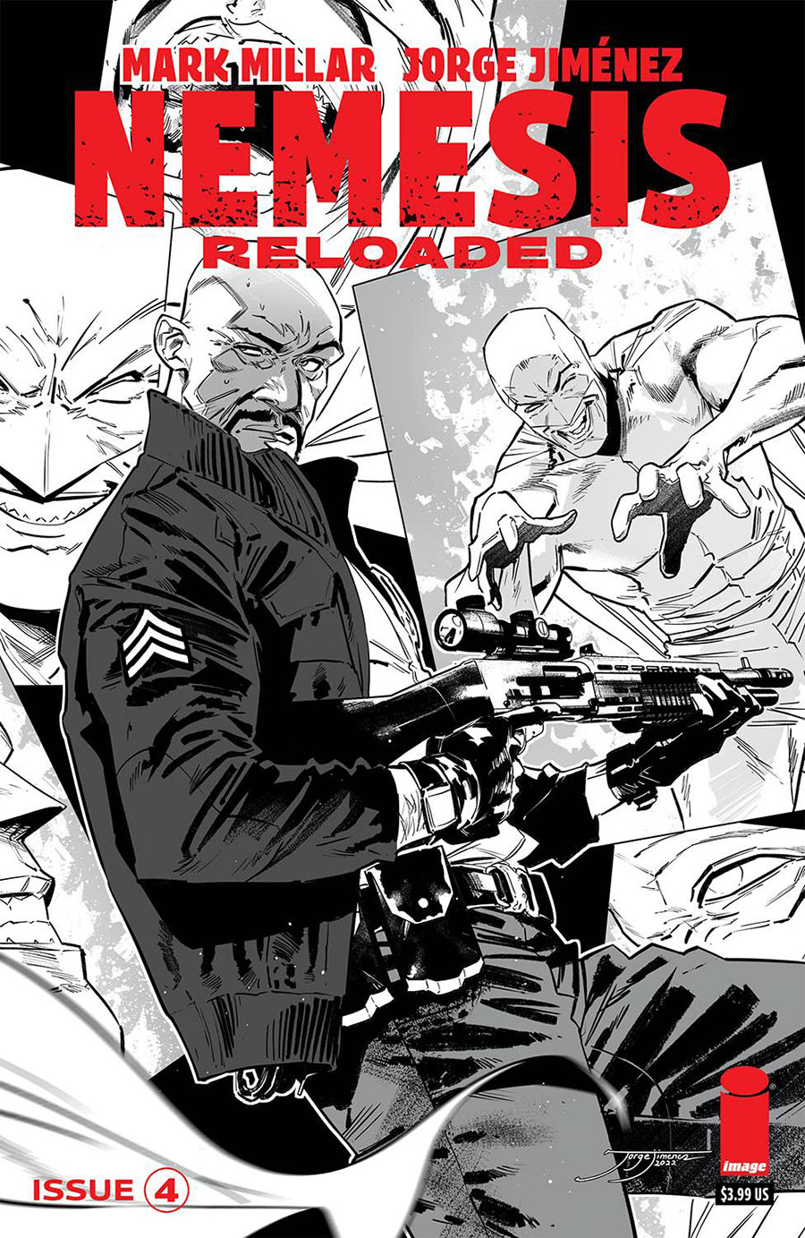 Nemesis Reloaded #4 Cover B Variant Jorge Jimenez Black & White Cover