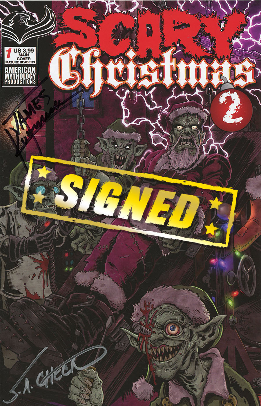 Scary Christmas Vol 2 #1 Cover E Double Signed By SA Check & James Kuhoric