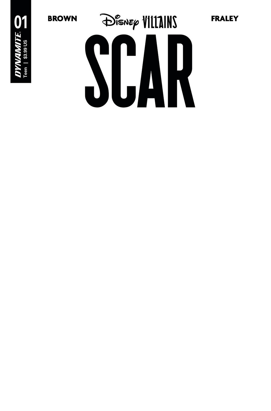 Disney Villains Scar #1 Cover F Variant Blank Authentix Cover