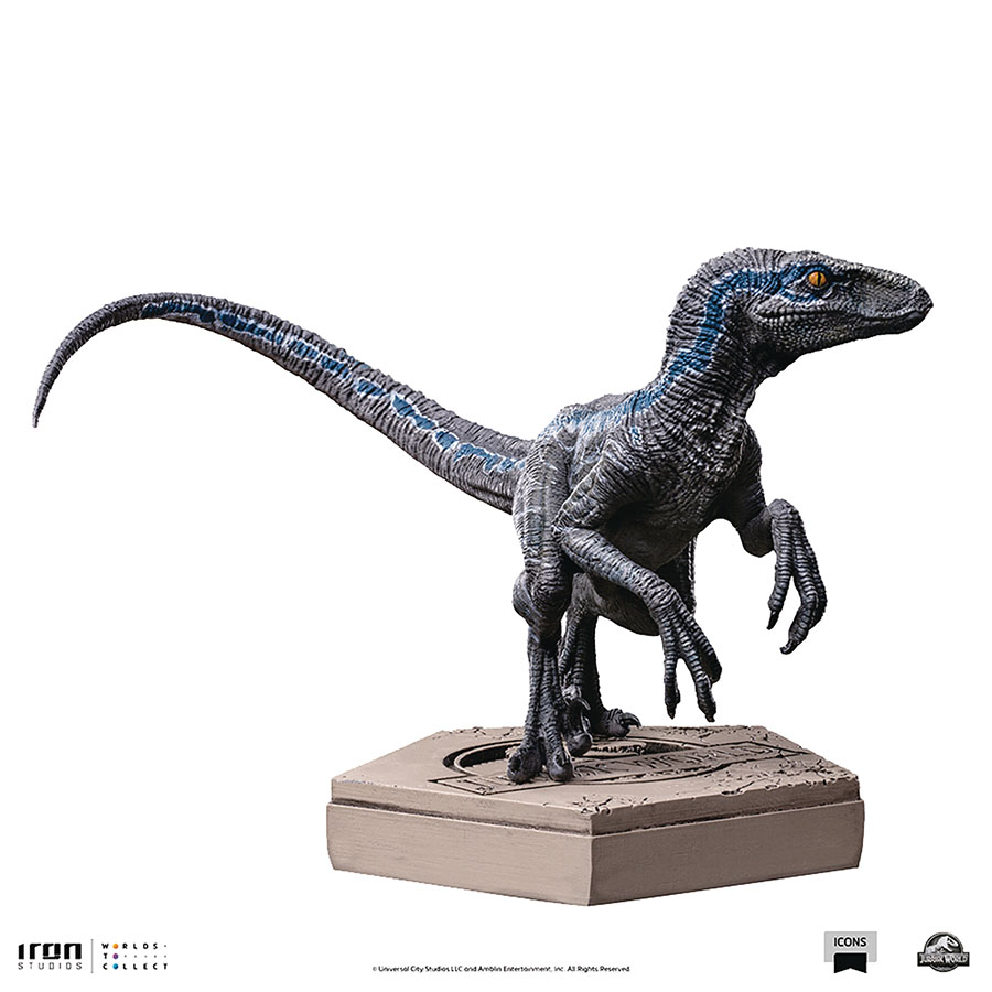 Jurassic World Velociraptor B Blue Icons Statue