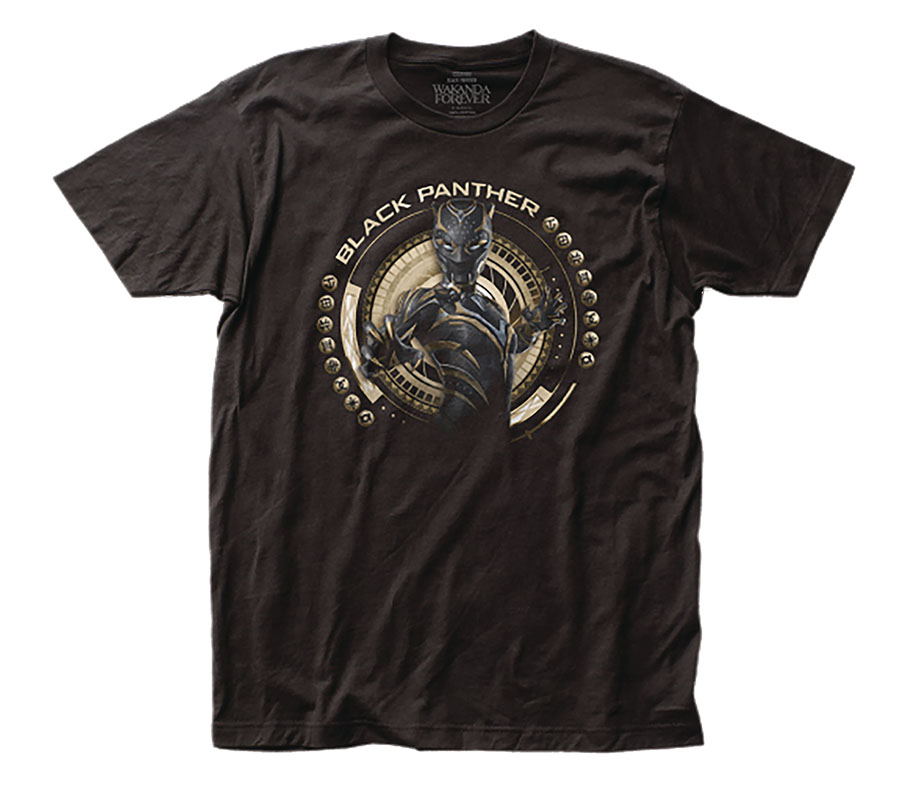 Black Panther Wakanda Forever Badge T-Shirt Large