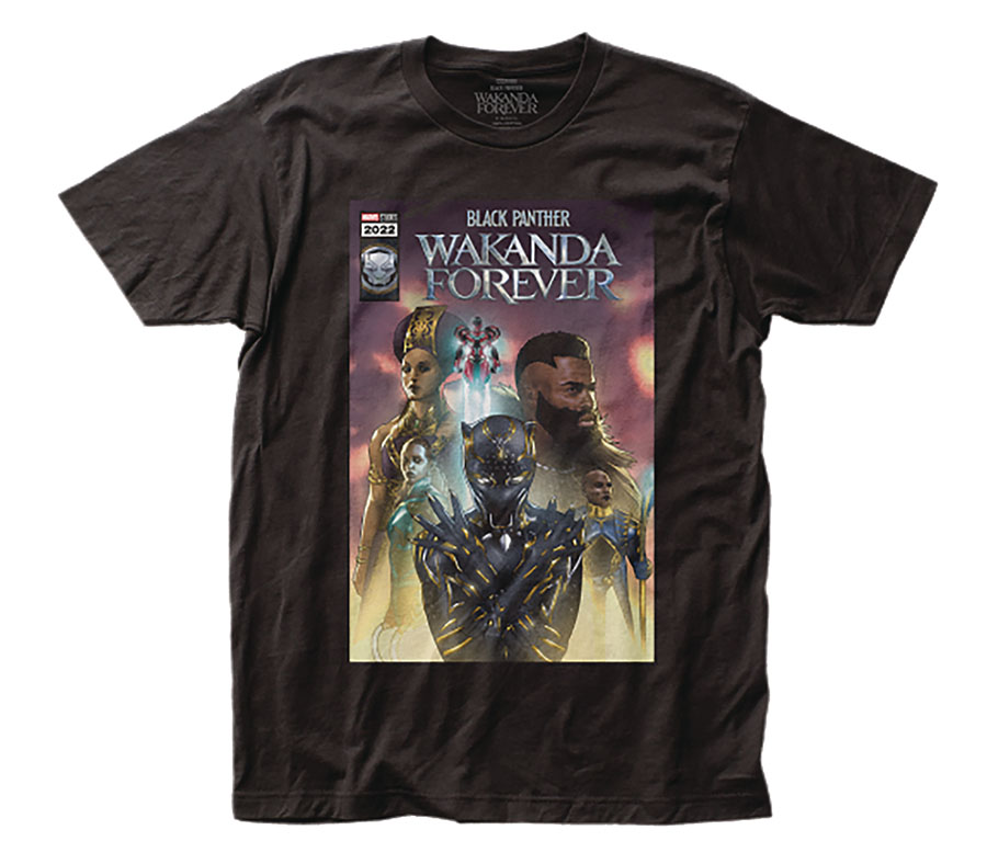Black Panther Wakanda Forever Fake Cover T-Shirt Large