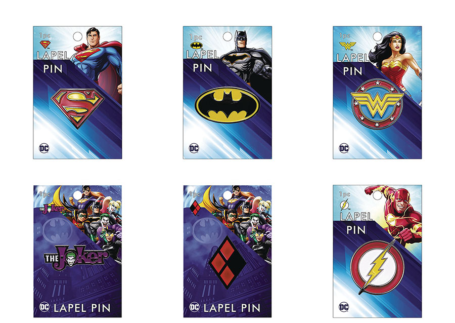 DC Heroes Previews Exclusive Metal Lapel Pin 36-Piece Assortment Case