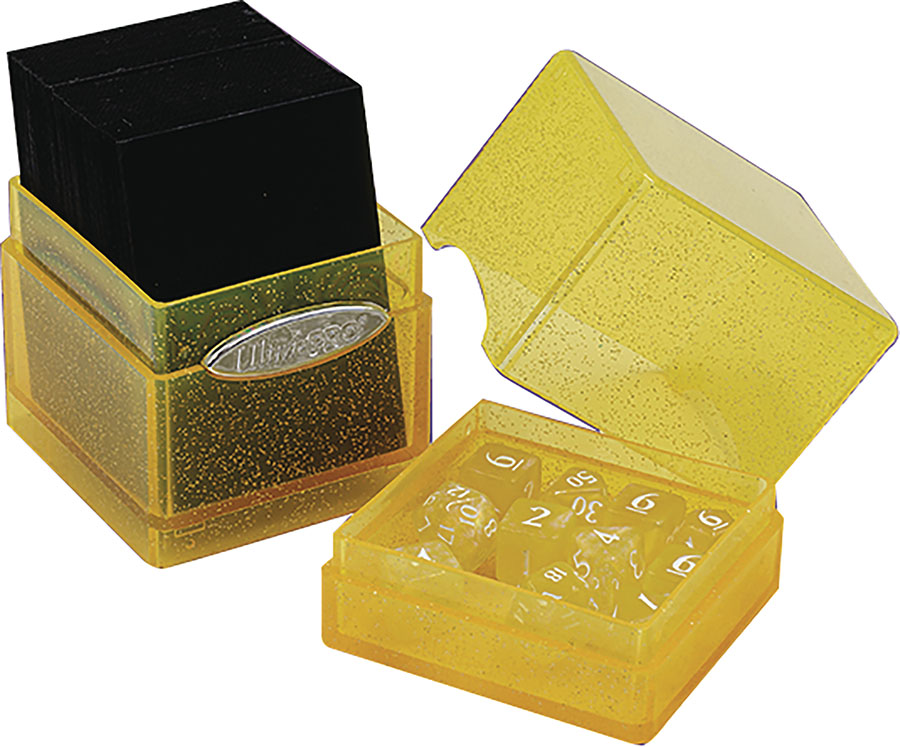 Glitter Finish Satin Cube - Yellow