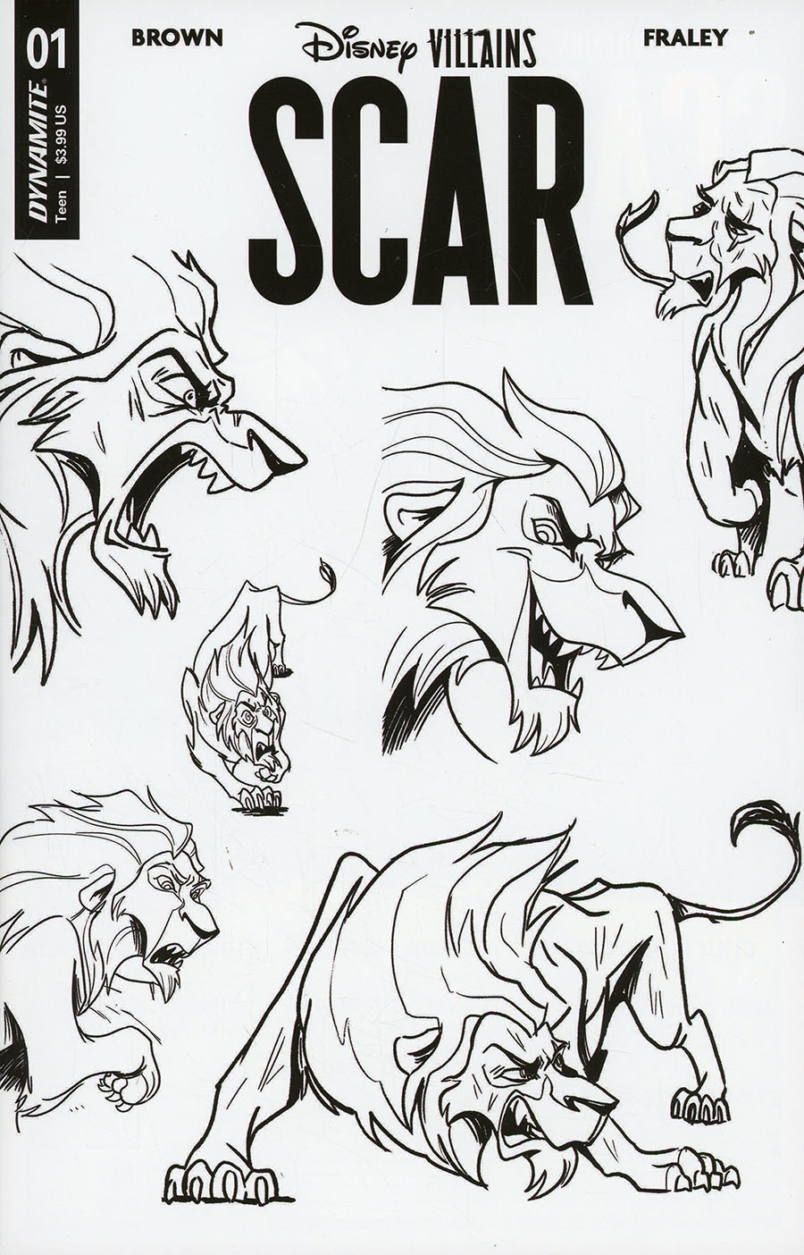 Disney Villains Scar #1 Cover J Incentive Trevor Fraley Character Design Variant Cover