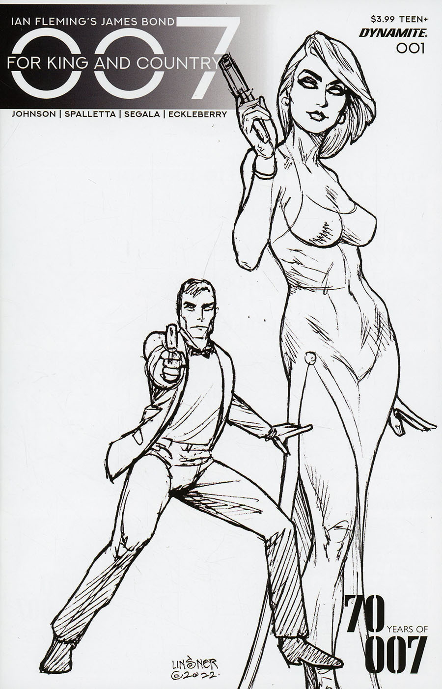 007 For King And Country #1 Cover F Incentive Joseph Michael Linsner Line Art Cover
