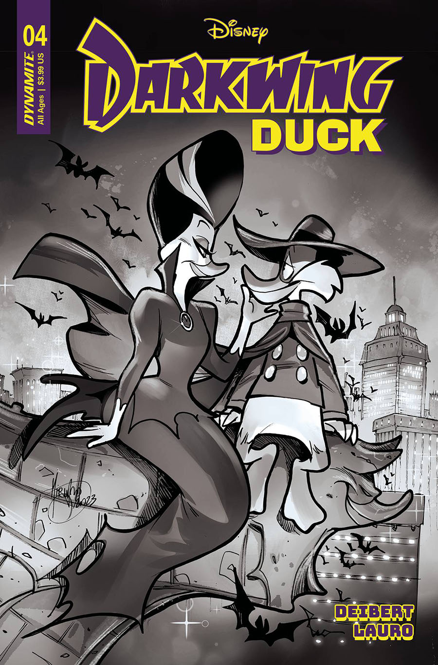Darkwing Duck Vol 3 #4 Cover I Incentive Mirka Andolfo Black & White Cover