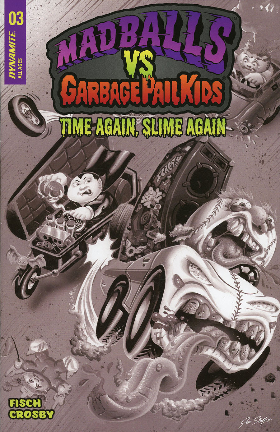 Madballs vs Garbage Pail Kids Time Again Slime Again #3 Cover F Incentive Joe Simko Black & White Cover