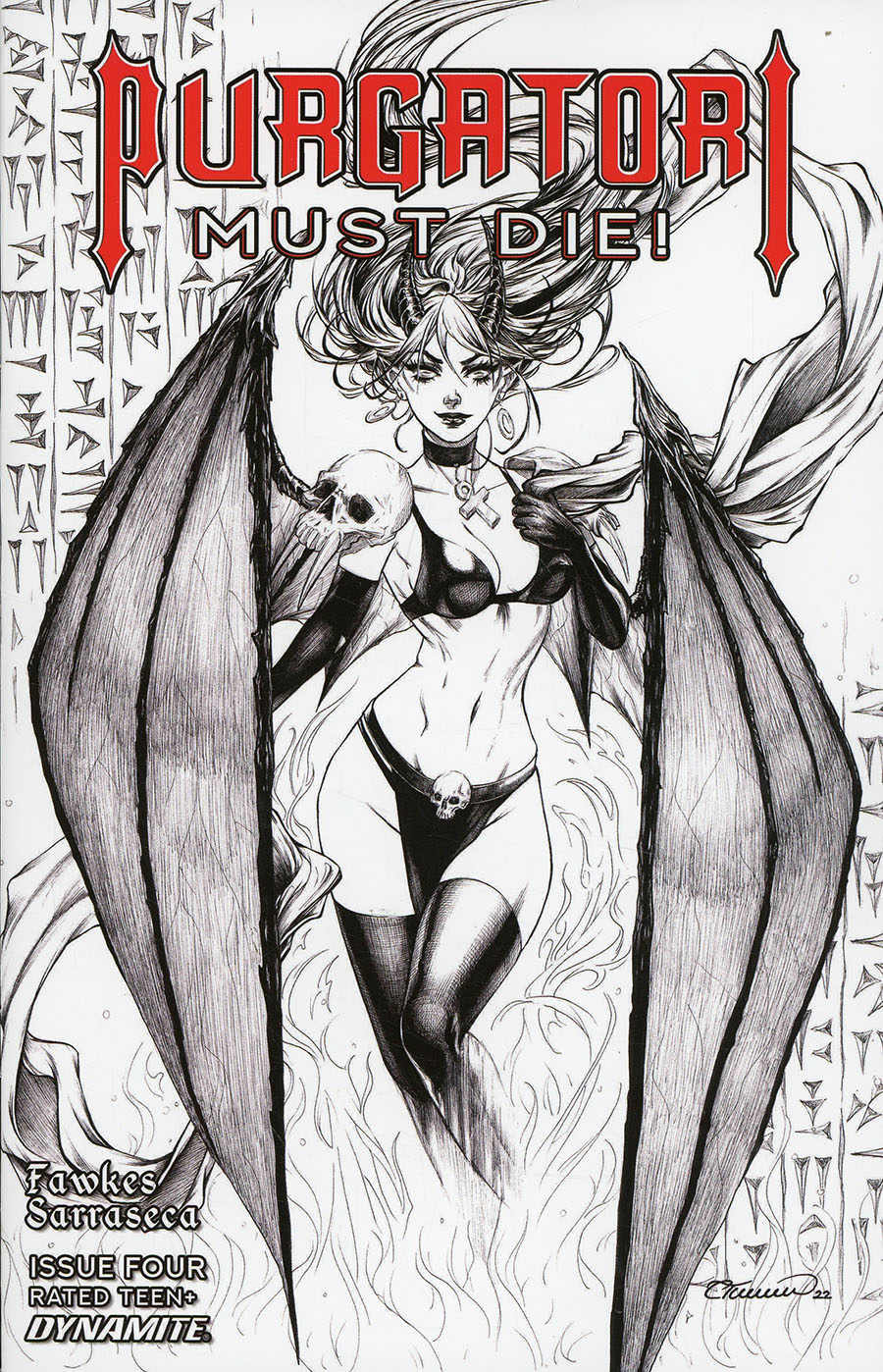 Purgatori Must Die #4 Cover F Incentive Collette Turner Black & White Cover