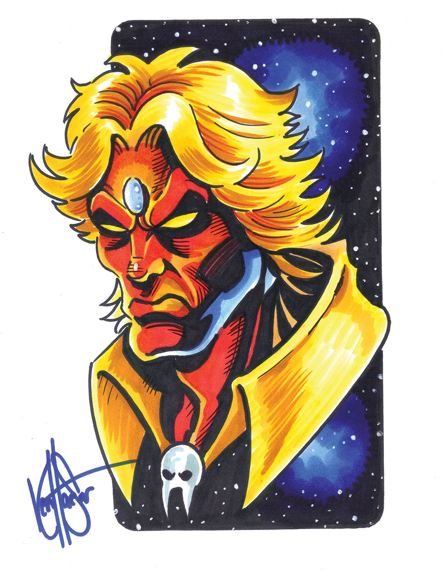 Marvel Comics Blank Variant Commissioned Cover Art Signed & Remarked By Ken Haeser With An Adam Warlock Hand-Drawn Sketch