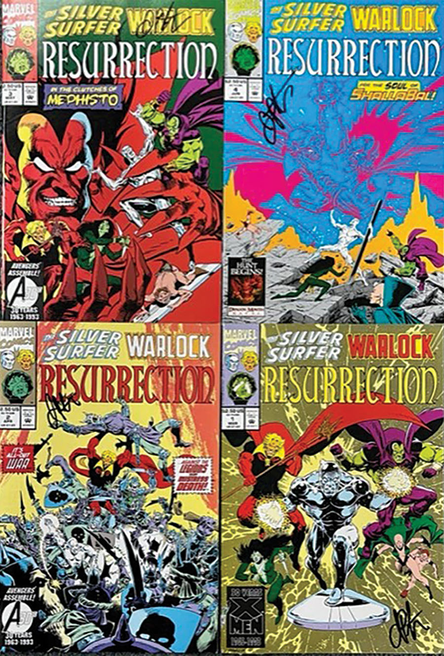 Silver Surfer Warlock Resurrection #1-4 DF Complete Master Set Jim Starlin Personal File Copy Signed By Jim Starlin