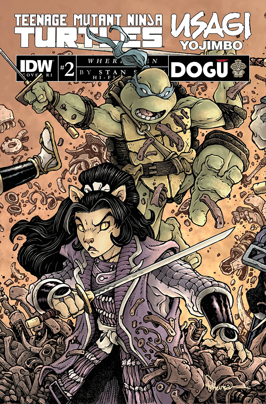 Teenage Mutant Ninja Turtles Usagi Yojimbo WhereWhen #2 Cover E Incentive David Petersen Variant Cover
