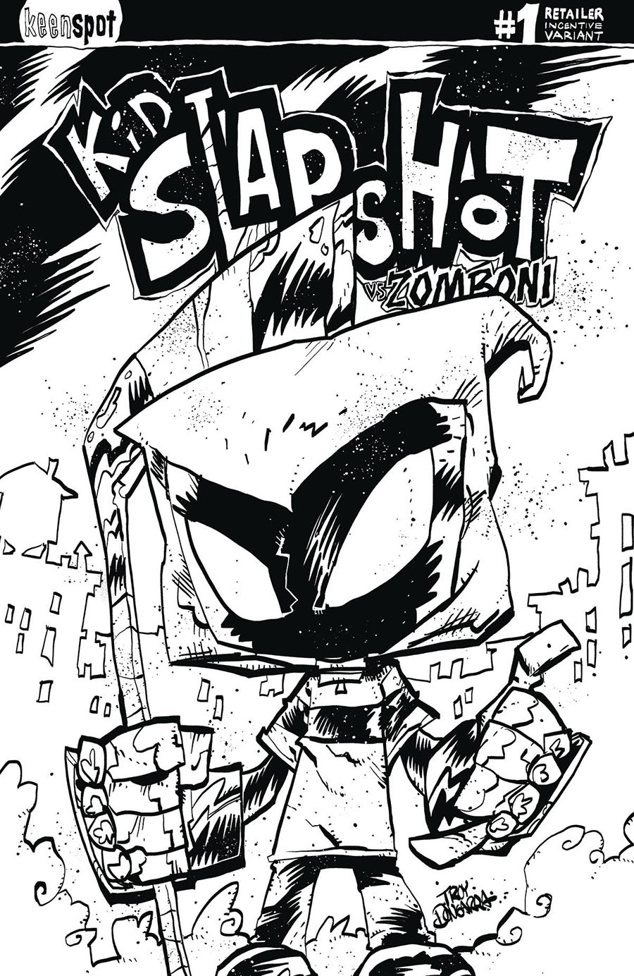 Kid Slapshot vs Zomboni #1 (One Shot) Cover F Incentive Troy Dongarra Coloring Book Variant Cover