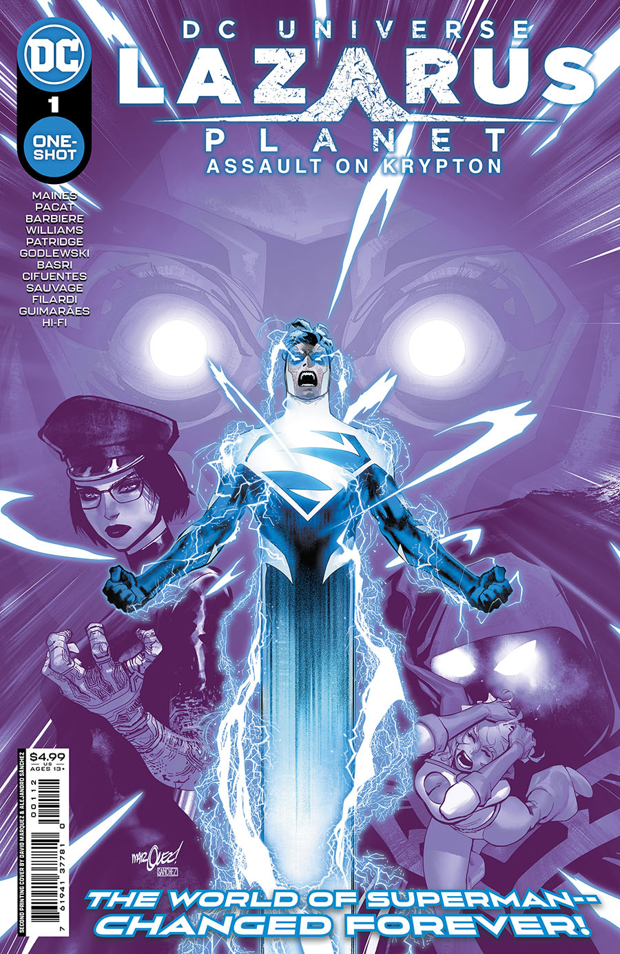 Lazarus Planet Assault On Krypton #1 (One Shot) Cover G 2nd Ptg David Marquez & Alejandro Sanchez Recolored Variant Cover