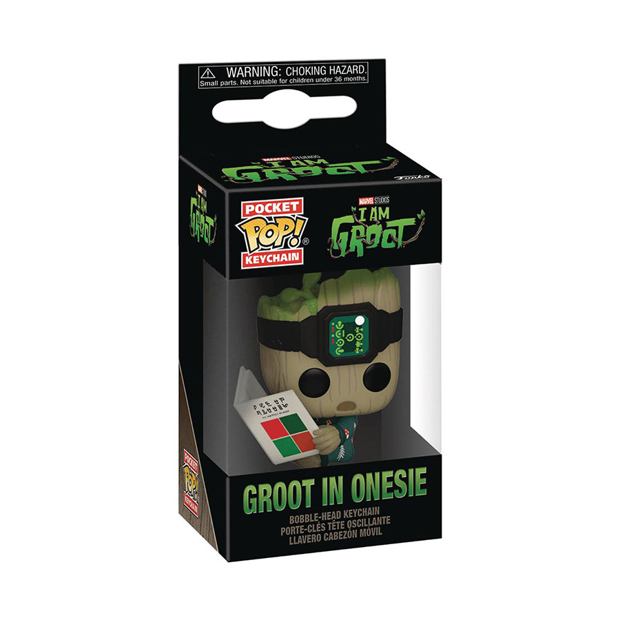 POP Keychain I Am Groot - Groot In Onesie With Book