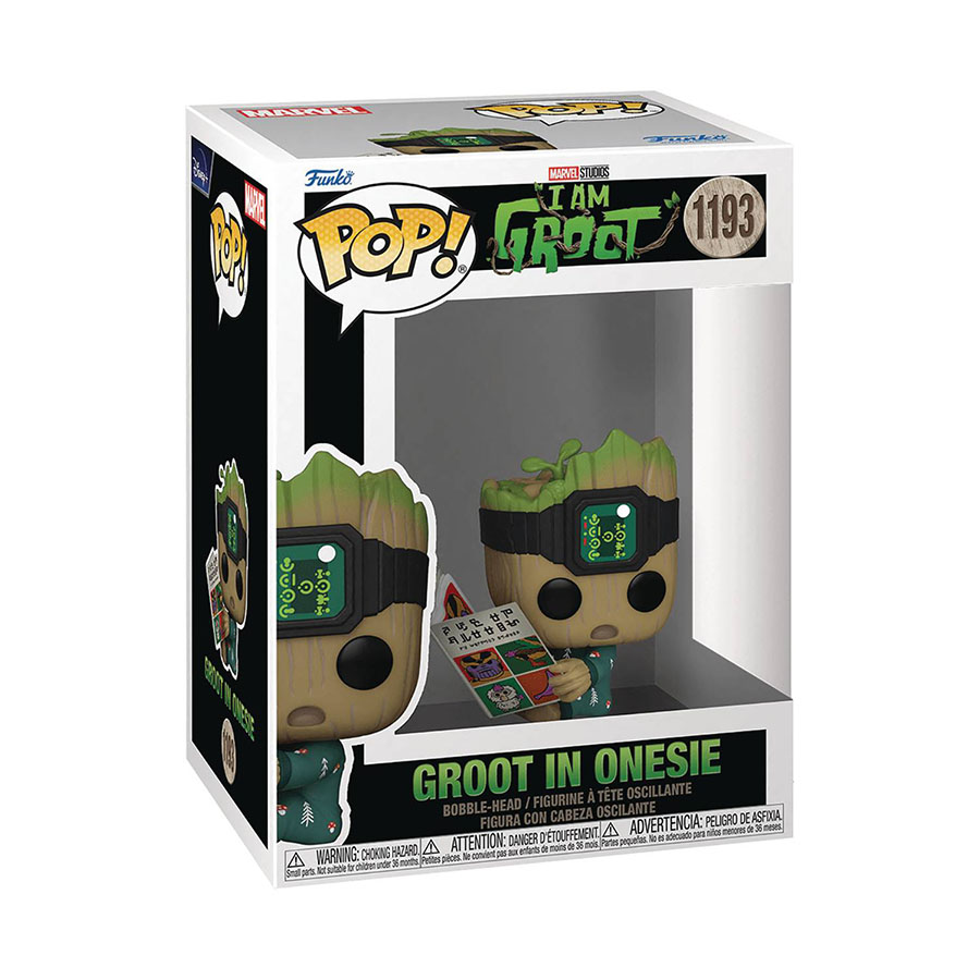 POP Marvel I Am Groot Groot In Onesie With Book Vinyl Bobble Head