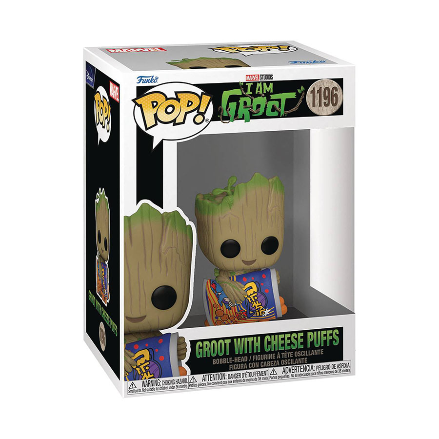 POP Marvel I Am Groot Groot With Cheese Puffs Vinyl Bobble Head