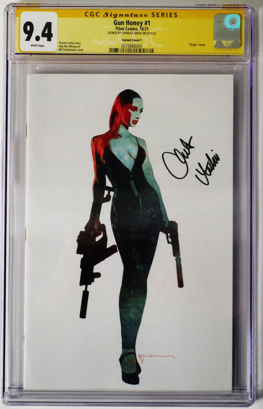 Hard Case Crime Gun Honey #1 Cover M Incentive Bill Siekiewicz Virgin Cover Signed by Charles Ardai CGC Graded 9.4