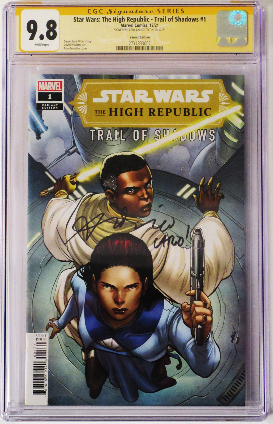 Star Wars High Republic Trail Of Shadows #1 Cover E Variant Ario Anindito Cover Signed by Ario Anindito CGC Graded 9.8