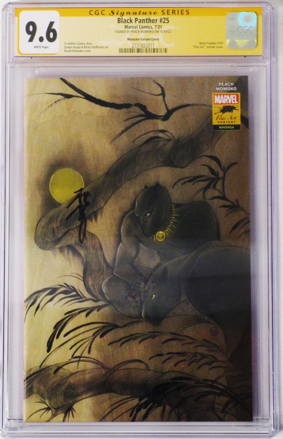 Black Panther Vol 7 #25 Cover M Variant Peach Momoko Stormbreakers Cover Signed by Peach Momoko CGC Graded 9.6