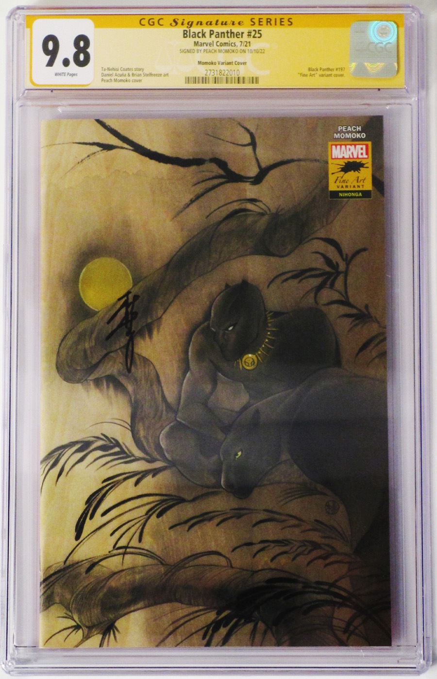 Black Panther Vol 7 #25 Cover N Variant Peach Momoko Stormbreakers Cover Signed by Peach Momoko CGC Graded 9.8