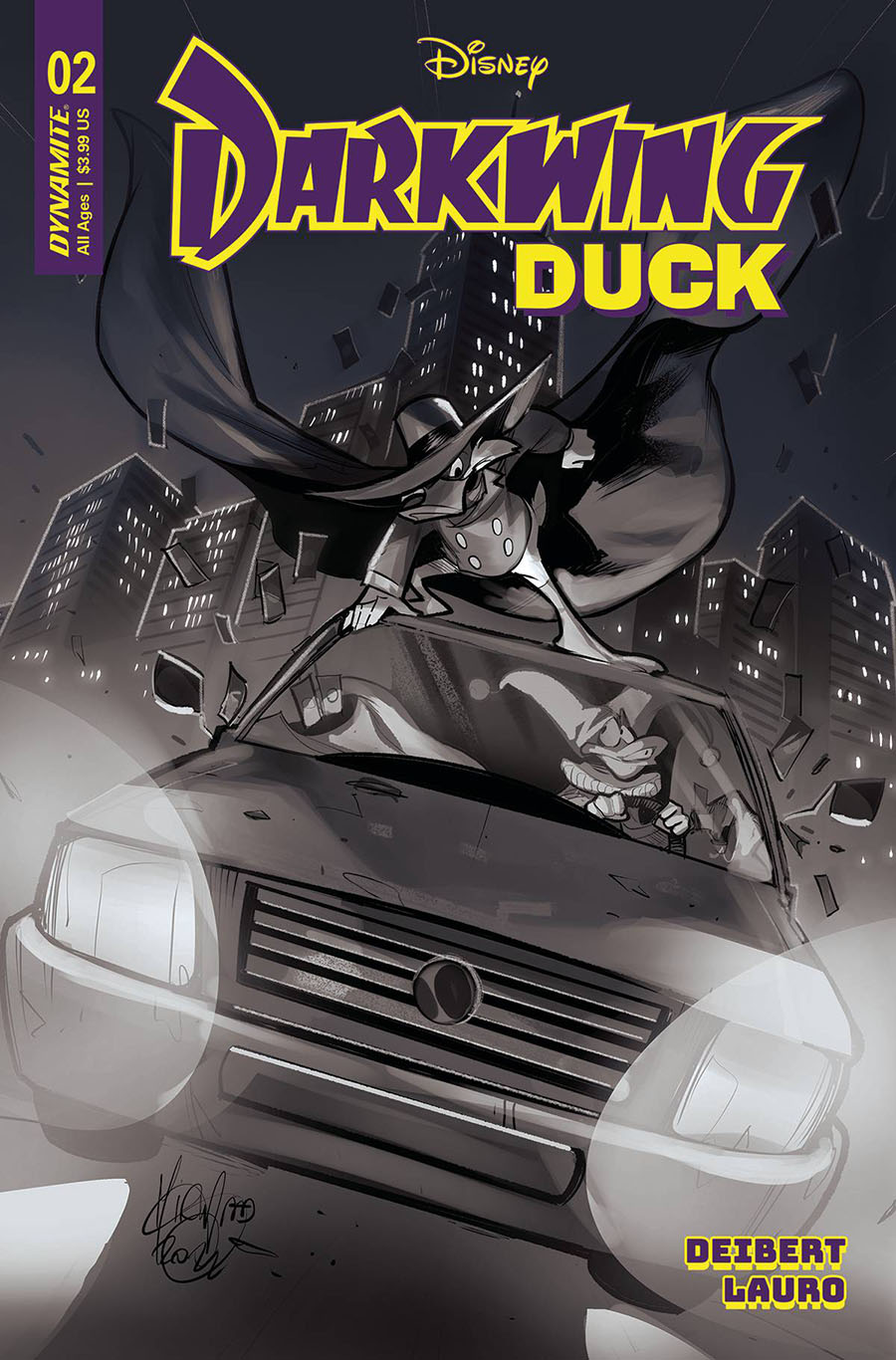 Darkwing Duck Vol 3 #2 Cover Y Incentive Mirka Andolfo Black & White Cover