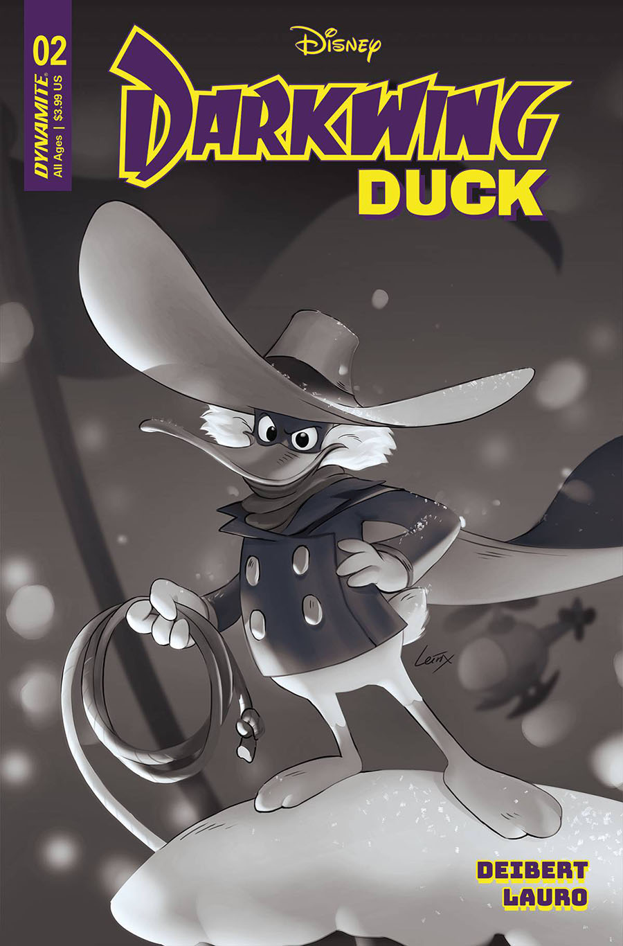 Darkwing Duck Vol 3 #2 Cover Z Incentive Lesley Leirix Li Black & White Cover
