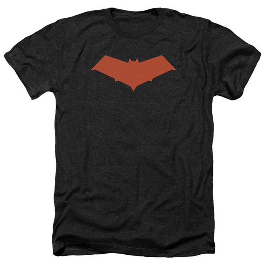 Red Hood Logo Black Mens T-Shirt Large