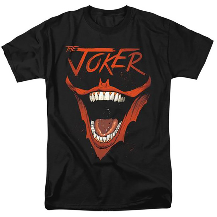 Joker Bat Laugh Logo Black Womens T-Shirt Large