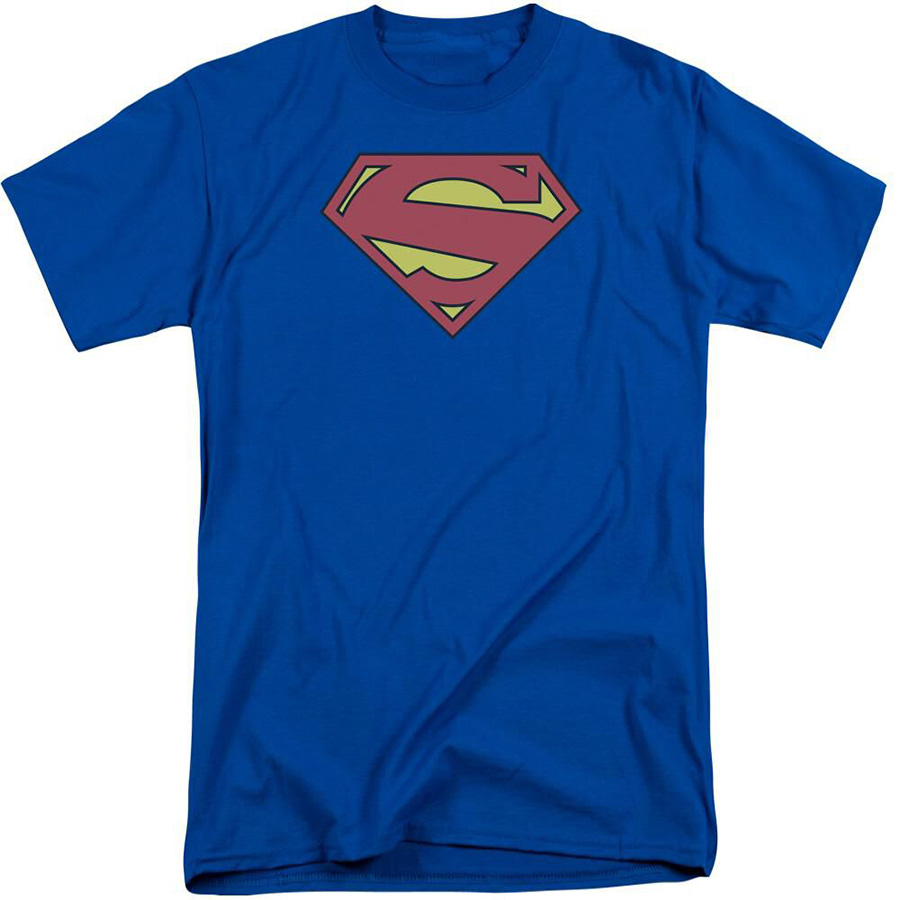 Superman Classic Logo Royal Blue Mens T-Shirt Large