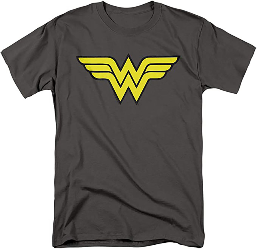 Wonder Woman Logo Black Mens T-Shirt Large
