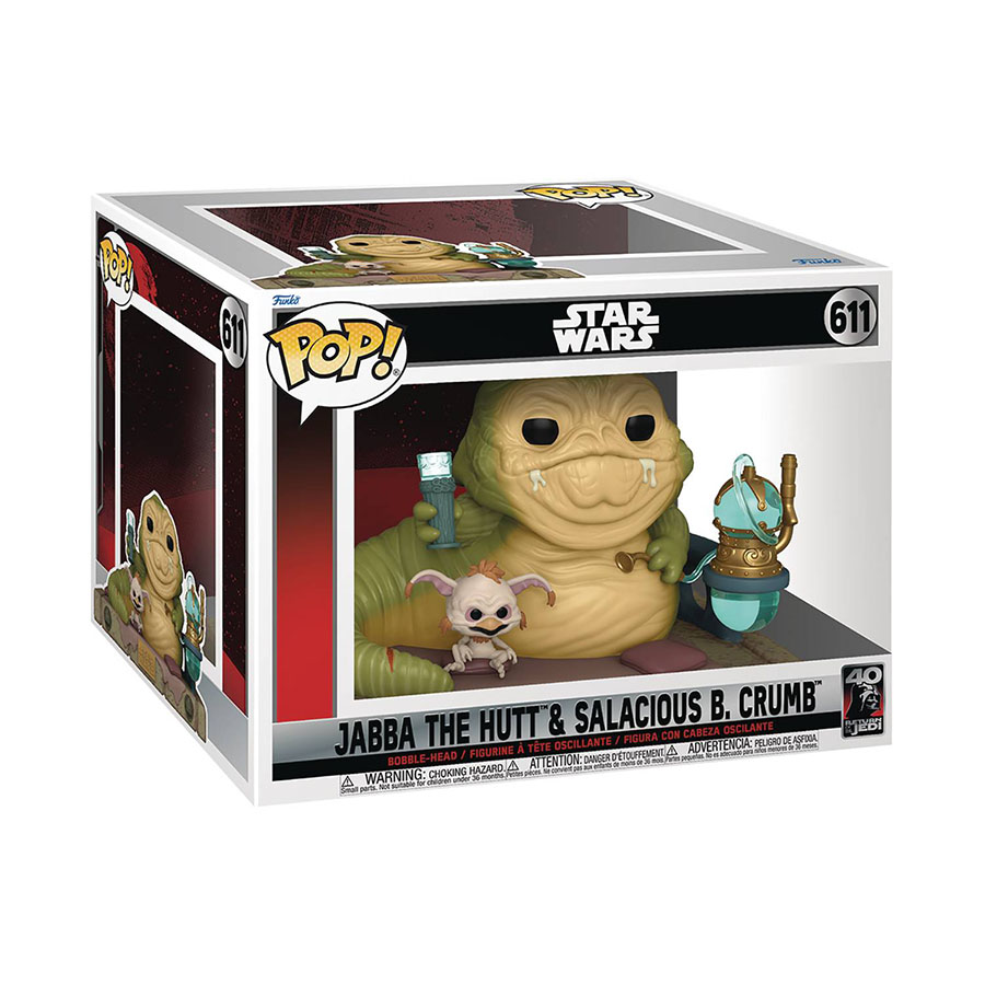 POP Deluxe Star Wars Return Of The Jedi 40th Jabba The Hutt & Salacious B Crumb Vinyl Bobble Head