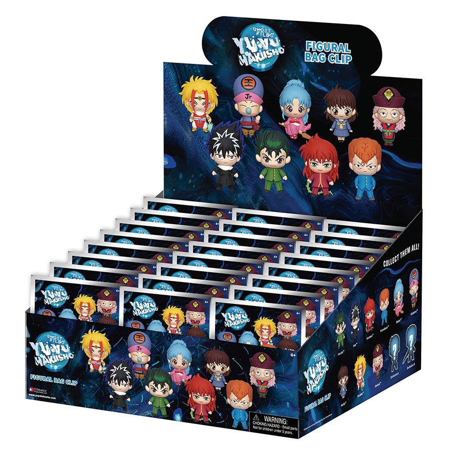 YuYu Hakusho 3D Foam Bag Clip Blind Mystery Box 24-Piece Display