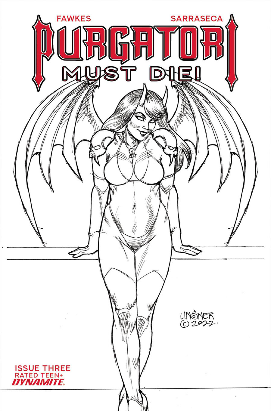 Purgatori Must Die #3 Cover M Incentive Joseph Michael Linsner Line Art Cover