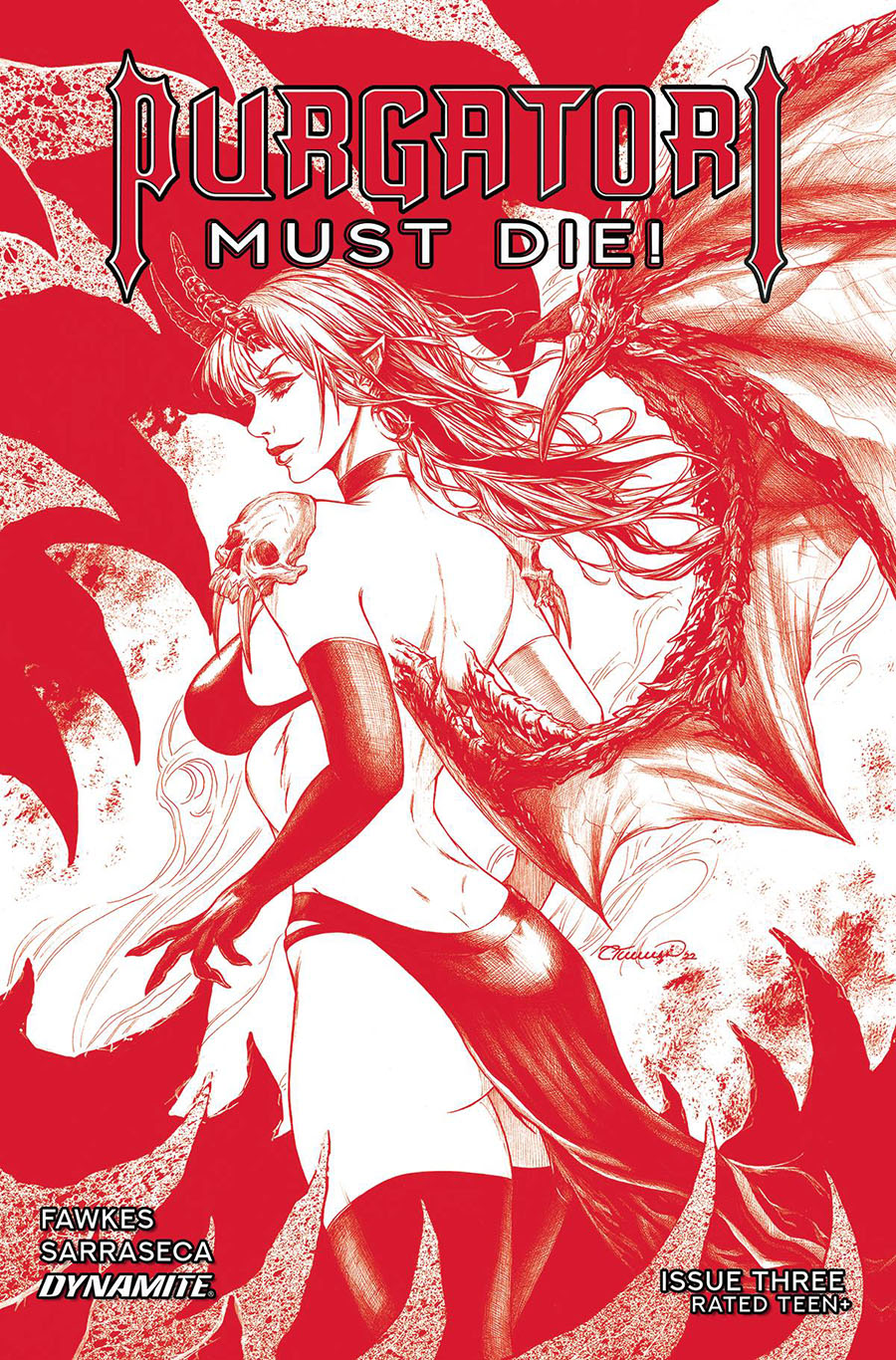 Purgatori Must Die #3 Cover N Incentive Collette Turner Red Line Art Cover
