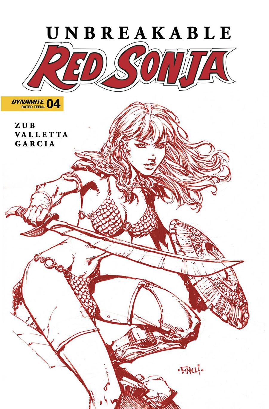 Unbreakable Red Sonja #4 Cover U Incentive David Finch Fiery Red Cover