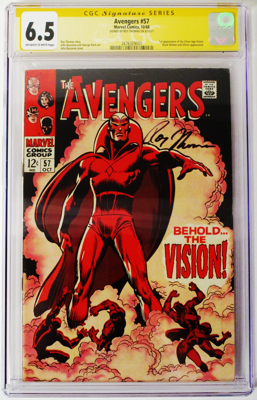 Avengers #57 Cover D CGC 6.5 Signature Series Signed by Roy Thomas