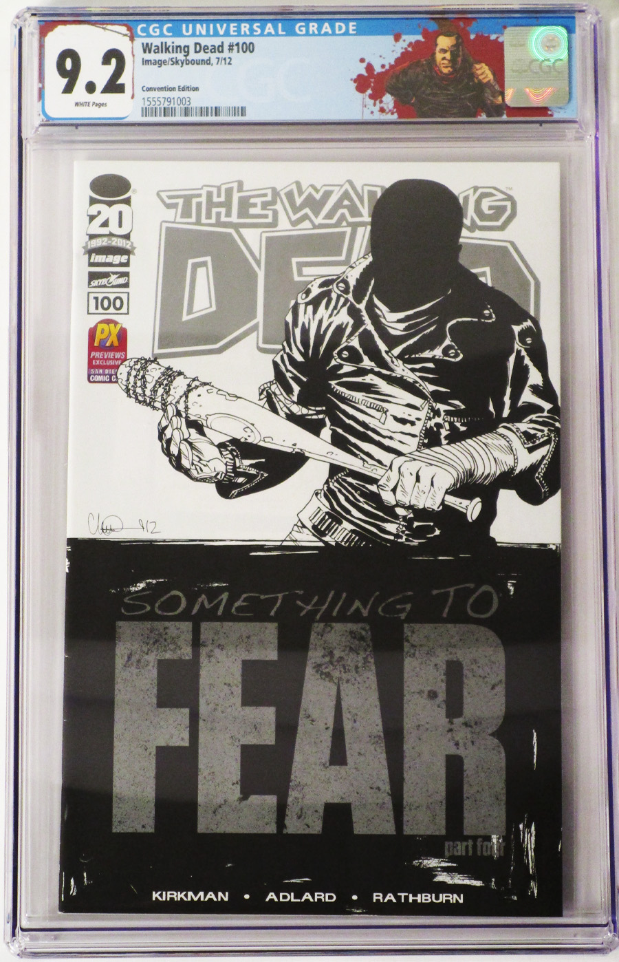 Walking Dead #100 Cover Z-S CGC 9.2 SDCC 2012 Retailer Exclusive Charlie Adlard Regular Sketch Cover