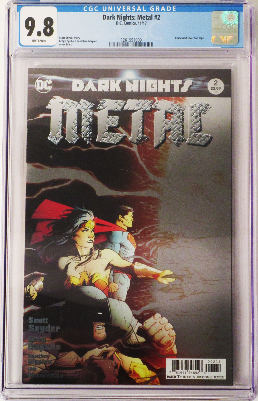 Dark Nights Metal #2 Cover K CGC 9.8 1st Ptg Regular Greg Capullo & Jonathan Glapion Foil-Stamped Cover