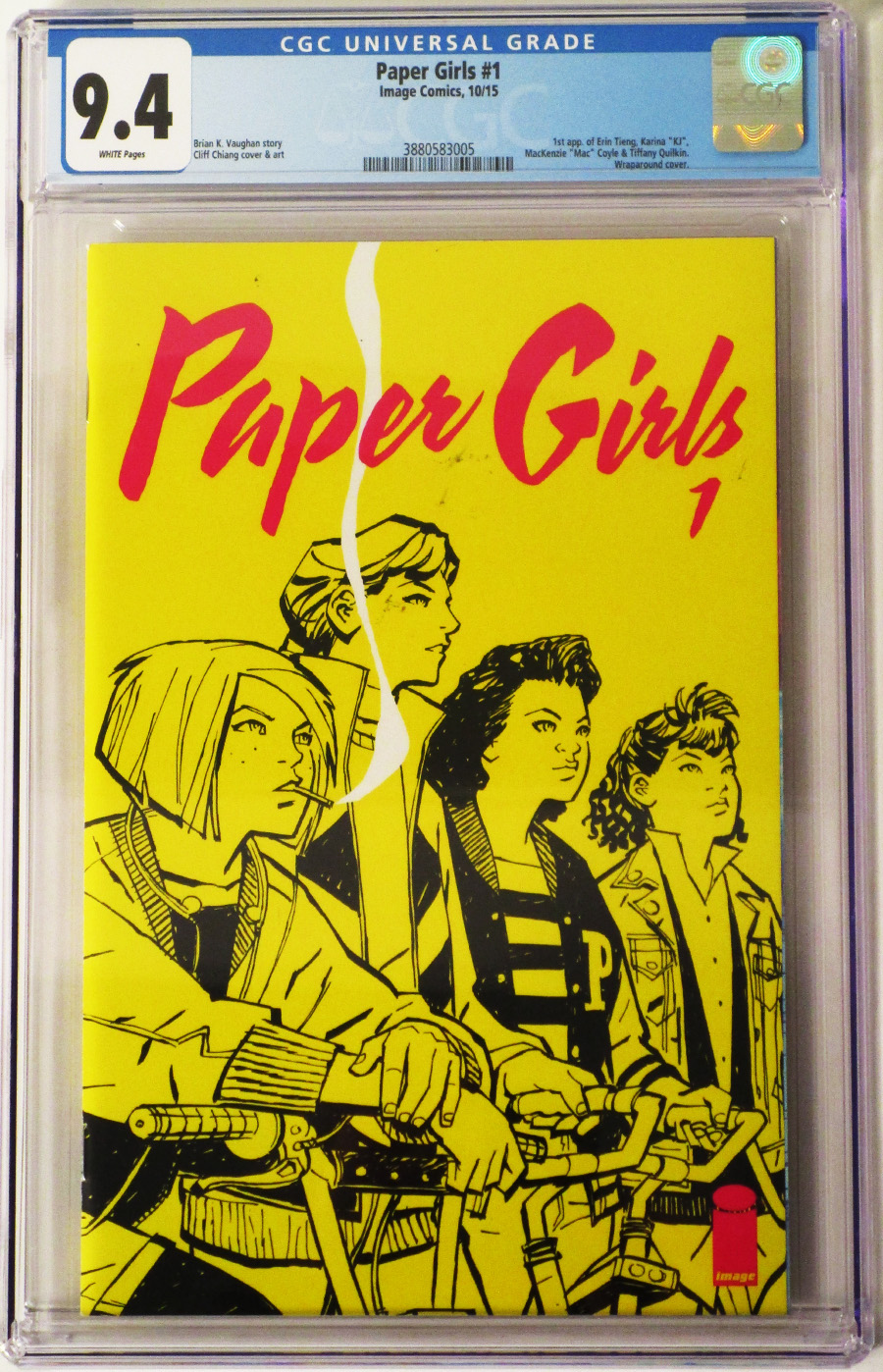 Paper Girls #1 Cover D CGC 9.4 Regular Cliff Chiang Cover