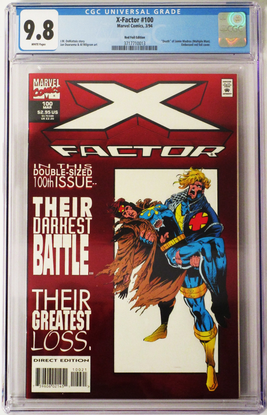 X-Factor #100 Cover C CGC 9.8 Collectors Edition