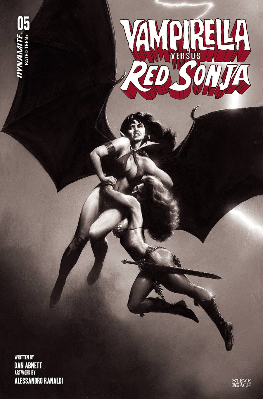 Vampirella vs Red Sonja #5 Cover N Incentive Steve Beach Black & White Cover