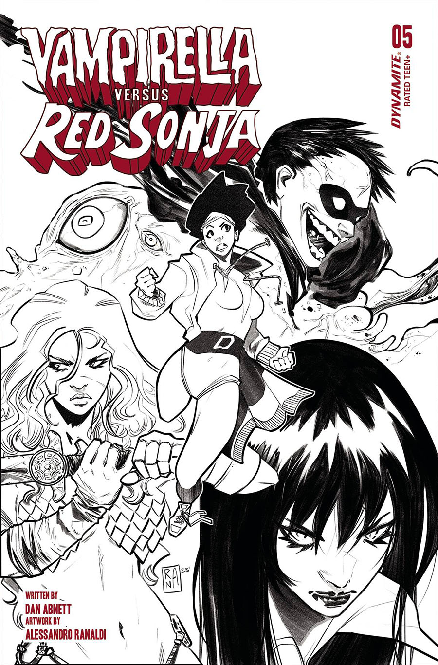 Vampirella vs Red Sonja #5 Cover O Incentive Alessandro Ranaldi Line Art Cover