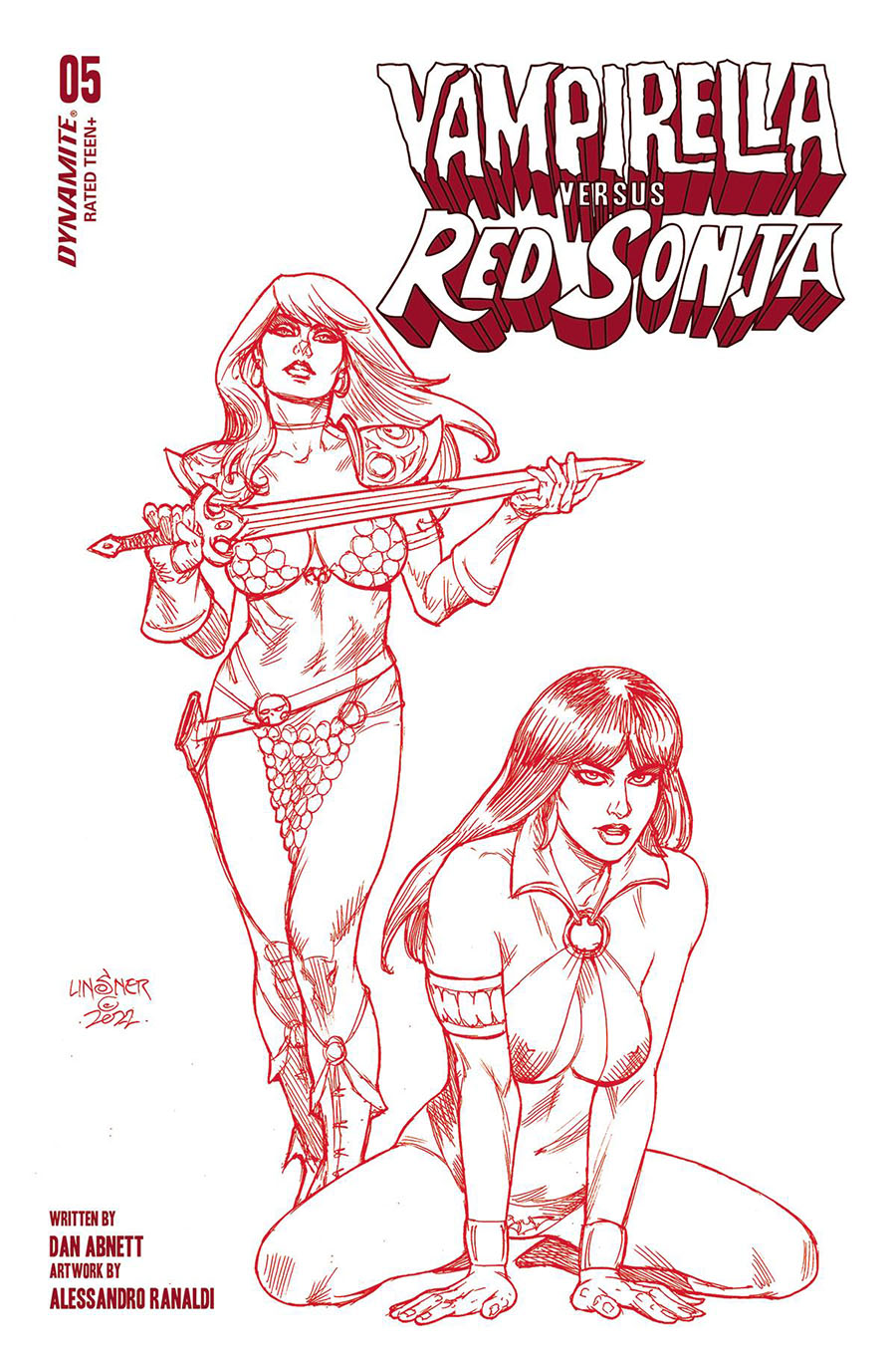 Vampirella vs Red Sonja #5 Cover S Incentive Joseph Michael Linsner Fiery Red Cover