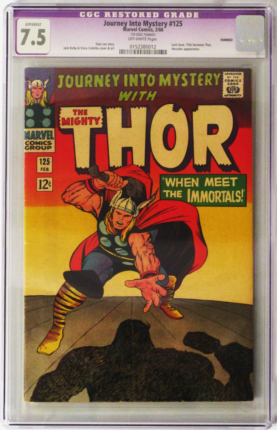 Journey Into Mystery #125 Cover B CGC Restored 7.5